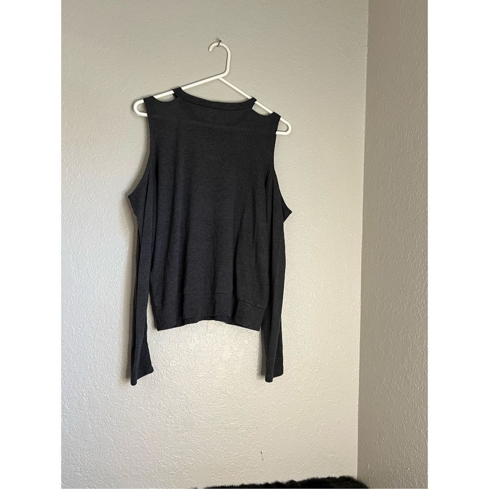 Good American cold shoulder charcoal sweater 0 - Picture 5 of 5